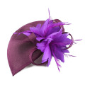 New Artiving Fashion Feather Sinamay Fascinators With Hair Clip for Dancing Party Wedding